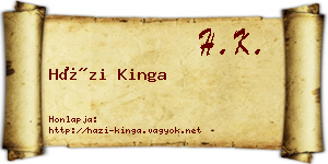 Házi Kinga névjegykártya